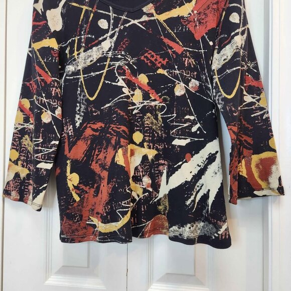 [L] Jess & Jane Colorama abstract art design Top warm colours size‎ Large - Picture 2 of 8